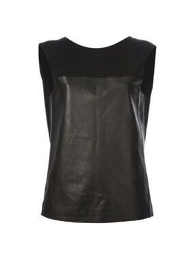 Alexander Wang Lambskin Leather Draped Back Sleeveless Top Size 2